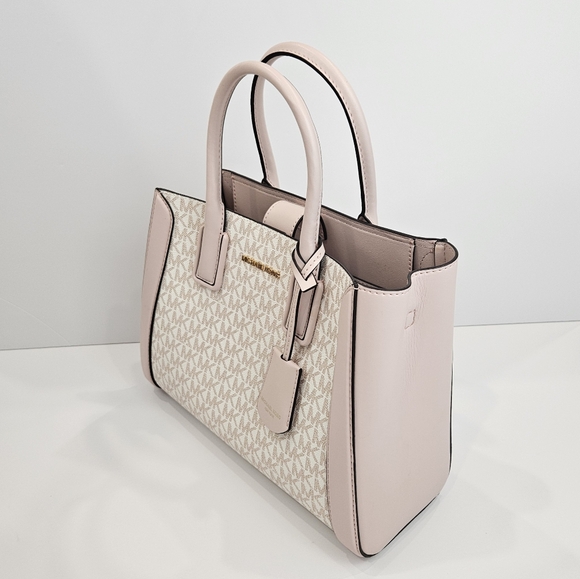 Michael Kors MK Kali Pink Signature Satchel Purse Bag - Brand New!! - Picture 11 of 16